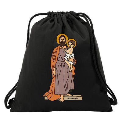 St Joseph and Child Jesus Consecration Catholic Saint Drawstring Bag