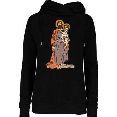 St Joseph and Child Jesus Consecration Catholic Saint Womens Funnel Neck Pullover Hood