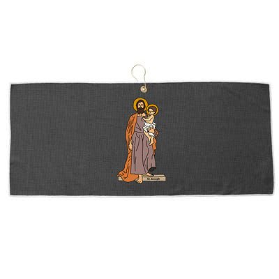 St Joseph and Child Jesus Consecration Catholic Saint Large Microfiber Waffle Golf Towel