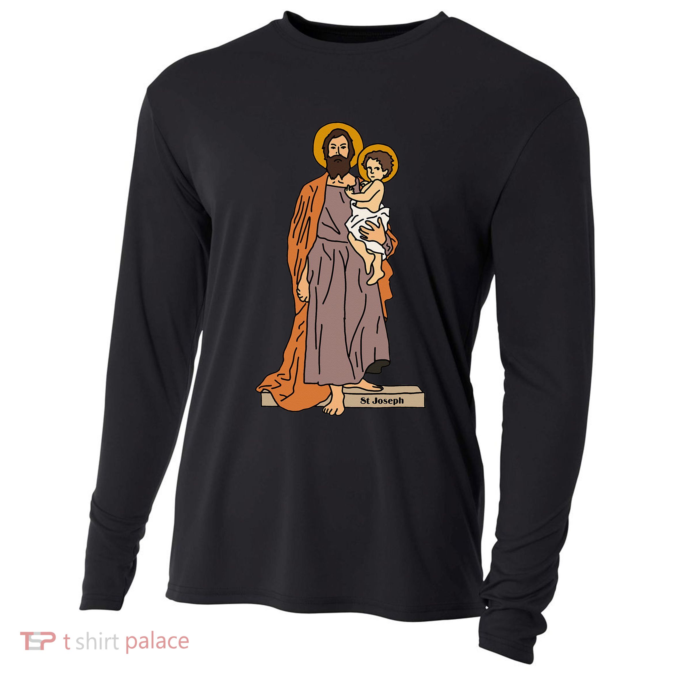 St Joseph and Child Jesus Consecration Catholic Saint Cooling Performance Long Sleeve Crew