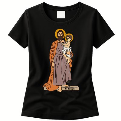 St Joseph and Child Jesus Consecration Catholic Saint Womens T-Shirt