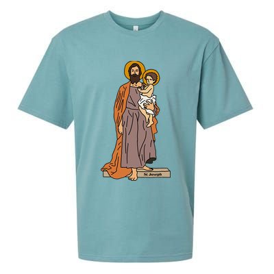 St Joseph and Child Jesus Consecration Catholic Saint Sueded Cloud Jersey T-Shirt