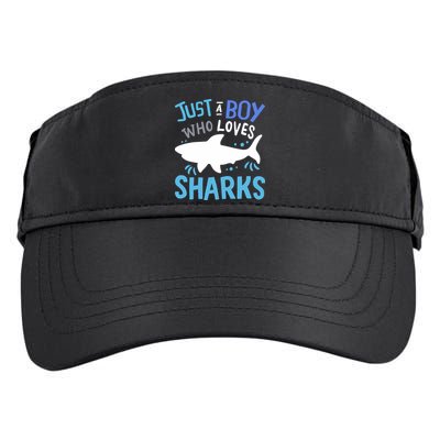 Shark Just A Boy Who Loves Sharks Gift Adult Drive Performance Visor
