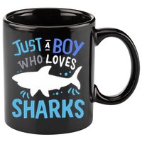 Shark Just A Boy Who Loves Sharks Gift 11oz C Handle Ceramic Mug