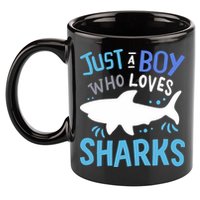 Shark Just A Boy Who Loves Sharks Gift 11oz C Handle Ceramic Mug