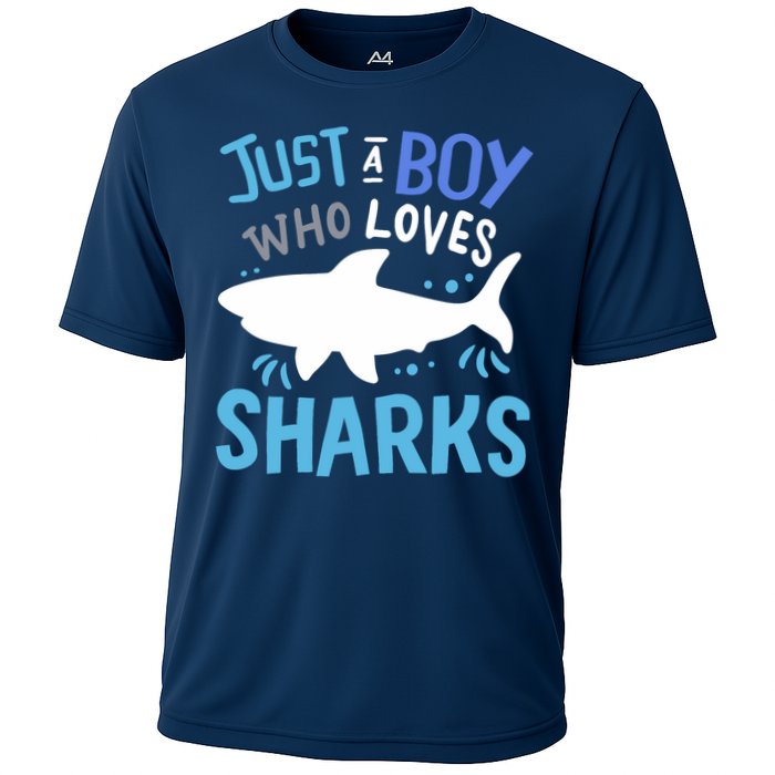 Shark Just A Boy Who Loves Sharks Gift Cooling Performance Crew T-Shirt