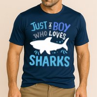 Shark Just A Boy Who Loves Sharks Gift Cooling Performance Crew T-Shirt