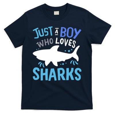 Shark Just A Boy Who Loves Sharks Gift T-Shirt