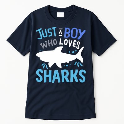 Shark Just A Boy Who Loves Sharks Gift Tall T-Shirt