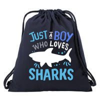 Shark Just A Boy Who Loves Sharks Gift Drawstring Bag