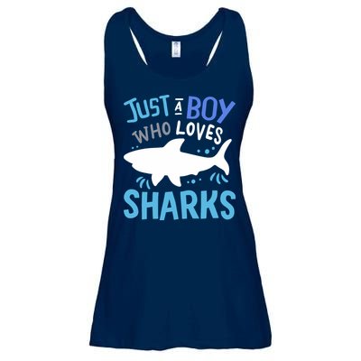 Shark Just A Boy Who Loves Sharks Gift Ladies Essential Flowy Tank