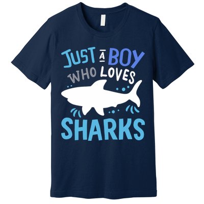 Shark Just A Boy Who Loves Sharks Gift Premium T-Shirt
