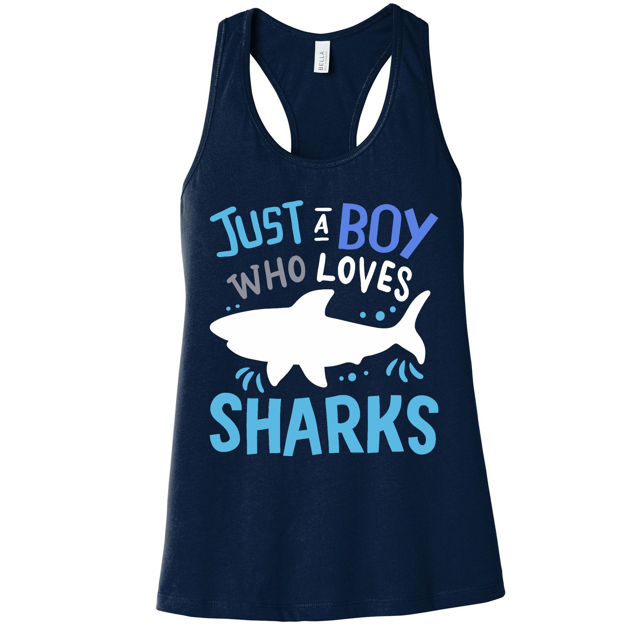 Shark Just A Boy Who Loves Sharks Gift Womens Tank Top