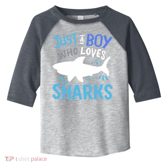 Shark Just A Boy Who Loves Sharks Gift Toddler Fine Jersey T-Shirt