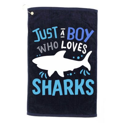 Shark Just A Boy Who Loves Sharks Gift Golf Towel