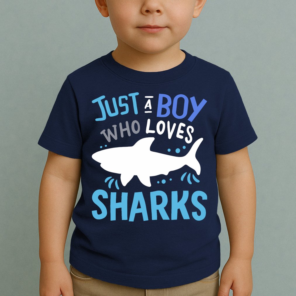 Shark Just A Boy Who Loves Sharks Gift Toddler T-Shirt