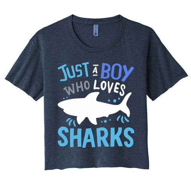 Shark Just A Boy Who Loves Sharks Gift Crop Top