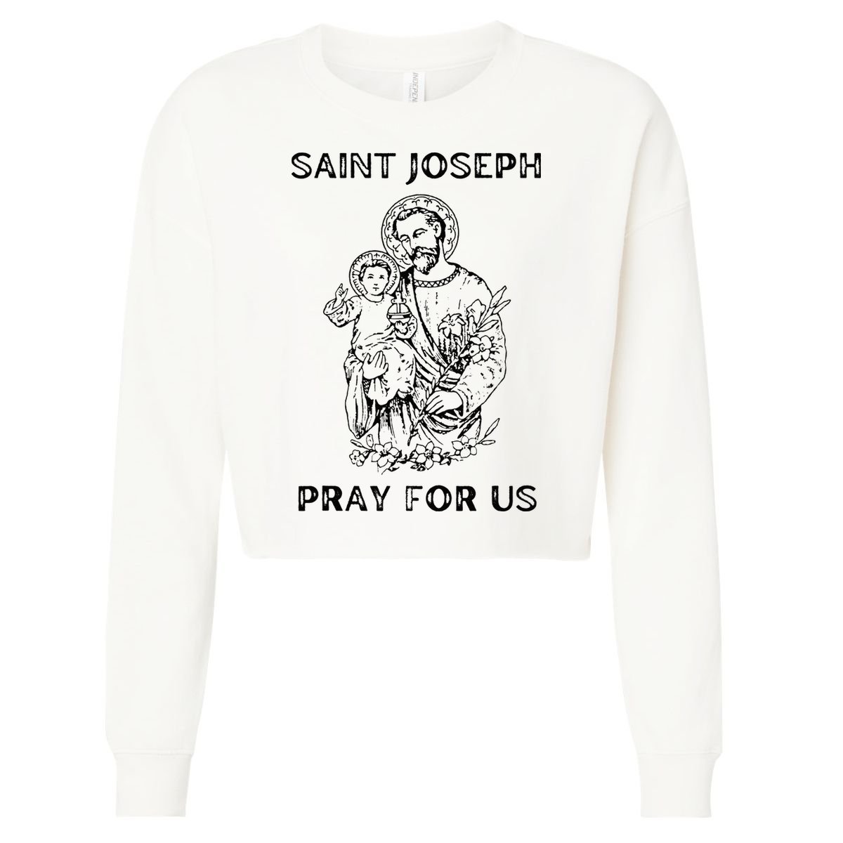 Saint Joseph All Saints Day, St Joseph, Catholic Cropped Pullover Crew