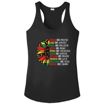 Sunflower Juneteenth Ancestors Dream Like Leaders Black Gift Ladies PosiCharge Competitor Racerback Tank