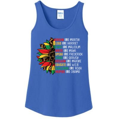 Sunflower Juneteenth Ancestors Dream Like Leaders Black Gift Ladies Essential Tank