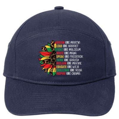 Sunflower Juneteenth Ancestors Dream Like Leaders Black Gift 7-Panel Snapback Hat