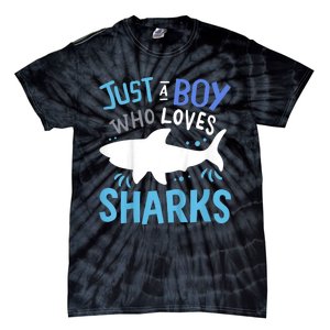 Shark Just A Boy Who Loves Sharks Gift Tie-Dye T-Shirt