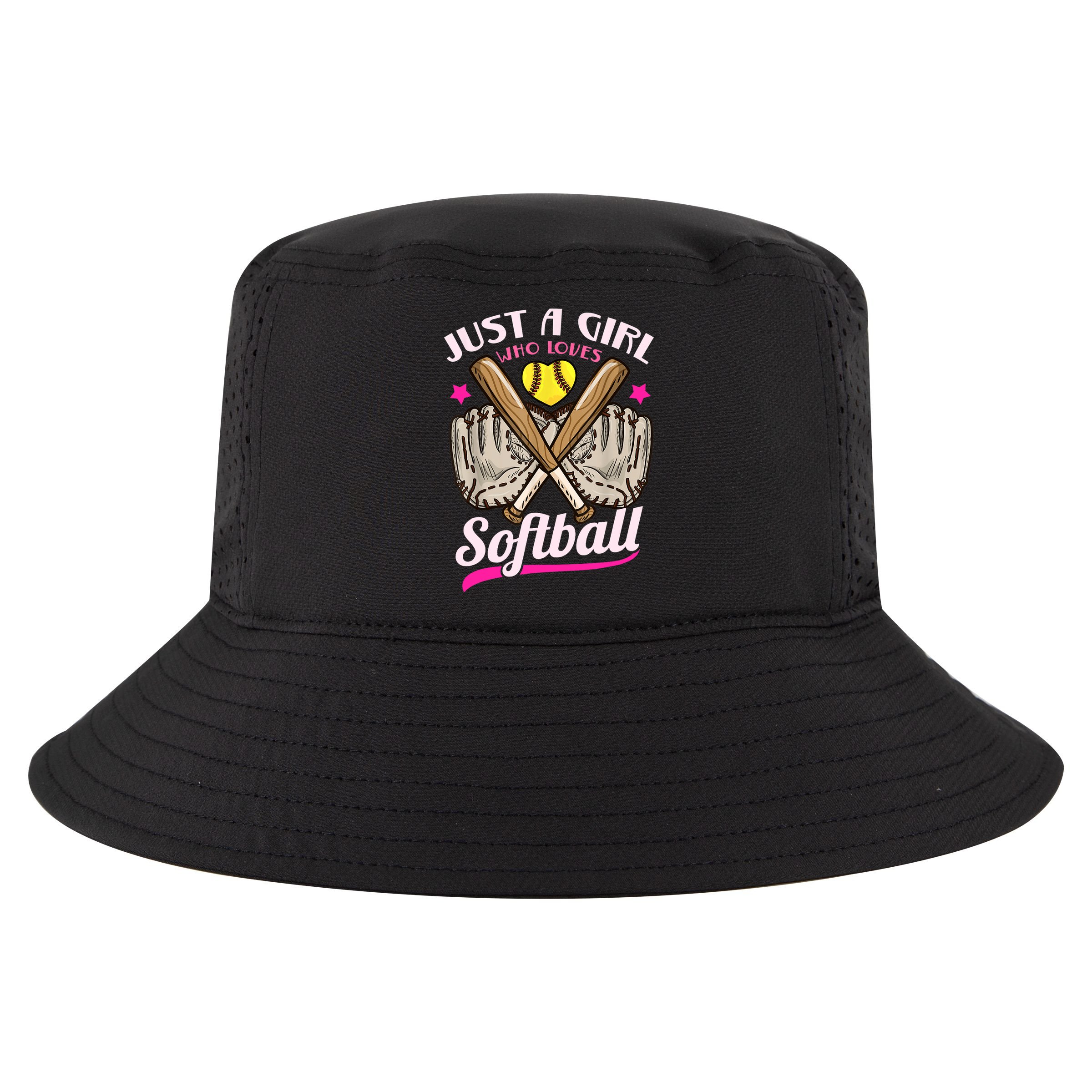 Softball Just A Girl Who Loves Softball Softball Player TShirt Cool Comfort Performance Bucket Hat