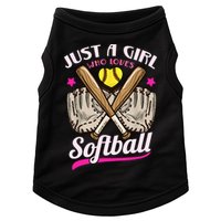 Softball Just A Girl Who Loves Softball Softball Player TShirt Doggie Tank