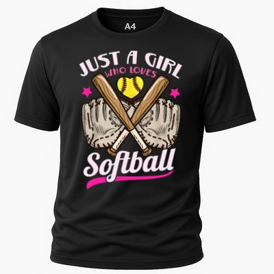 Softball Just A Girl Who Loves Softball Softball Player TShirt Performance Shirt