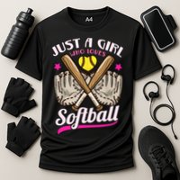 Softball Just A Girl Who Loves Softball Softball Player TShirt Performance Shirt