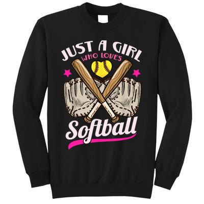 Softball Just A Girl Who Loves Softball Softball Player TShirt Sweatshirt