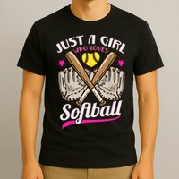 Softball Just A Girl Who Loves Softball Softball Player TShirt T-Shirt