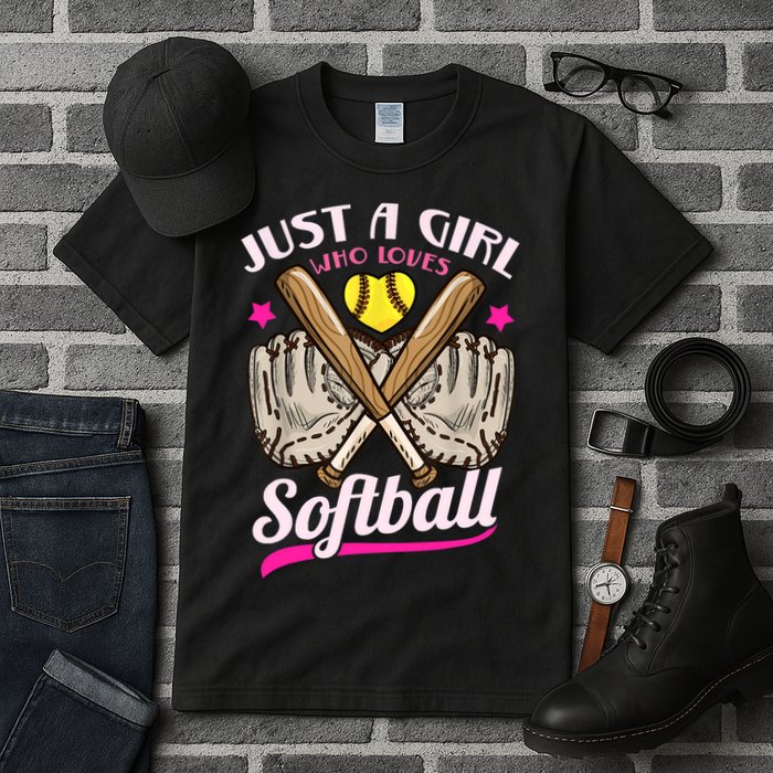 Softball Just A Girl Who Loves Softball Softball Player TShirt Tall T-Shirt