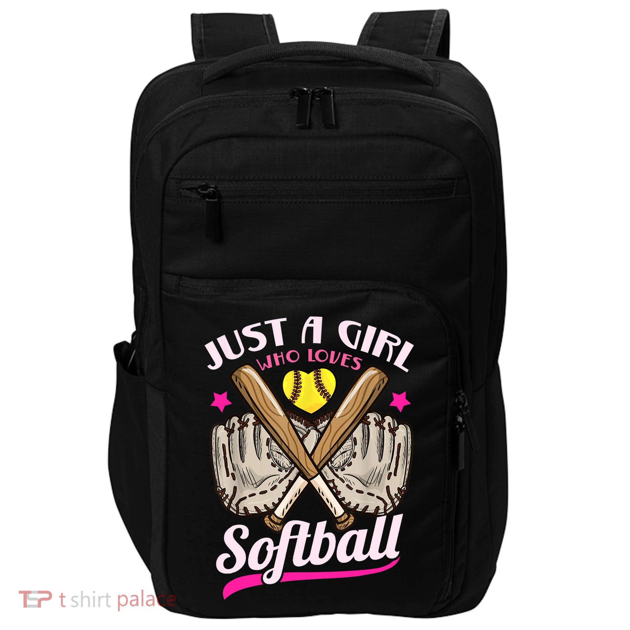Softball Just A Girl Who Loves Softball Softball Player TShirt Impact Tech Backpack