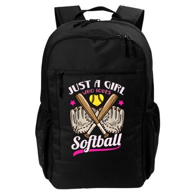 Softball Just A Girl Who Loves Softball Softball Player TShirt Backpack