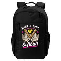 Softball Just A Girl Who Loves Softball Softball Player TShirt Backpack