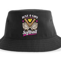 Softball Just A Girl Who Loves Softball Softball Player TShirt Sustainable Bucket Hat