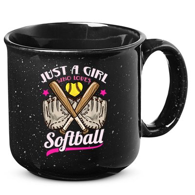 Softball Just A Girl Who Loves Softball Softball Player TShirt 15oz Campfire Ceramic Mug