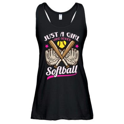 Softball Just A Girl Who Loves Softball Softball Player TShirt Ladies Essential Flowy Tank