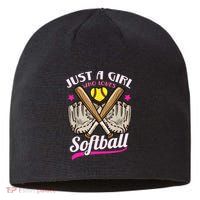 Softball Just A Girl Who Loves Softball Softball Player TShirt Sustainable Beanie