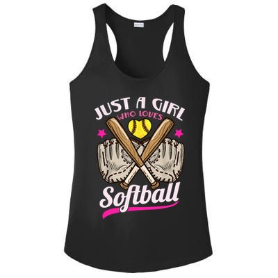 Softball Just A Girl Who Loves Softball Softball Player TShirt Ladies PosiCharge Competitor Racerback Tank