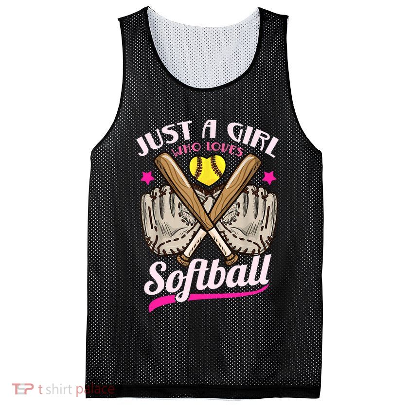Softball Just A Girl Who Loves Softball Softball Player TShirt Mesh Reversible Basketball Jersey Tank