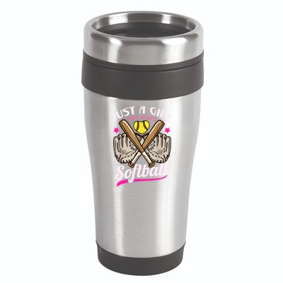 Softball Just A Girl Who Loves Softball Softball Player TShirt 16oz Travel Tumbler