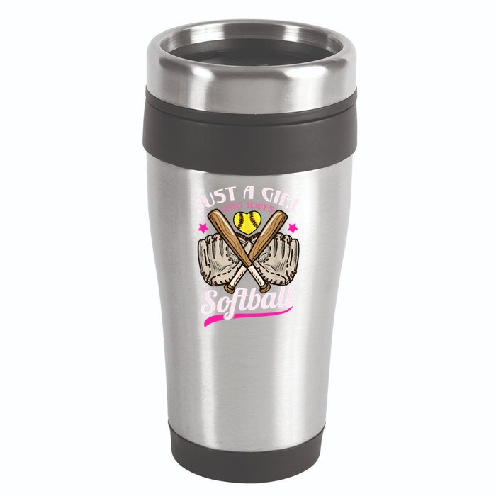 Softball Just A Girl Who Loves Softball Softball Player TShirt 16oz Travel Tumbler