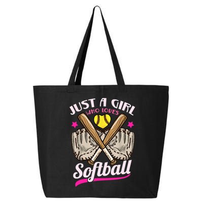 Softball Just A Girl Who Loves Softball Softball Player TShirt 25L Jumbo Tote
