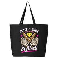 Softball Just A Girl Who Loves Softball Softball Player TShirt 25L Jumbo Tote