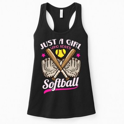 Softball Just A Girl Who Loves Softball Softball Player TShirt Womens Tank Top