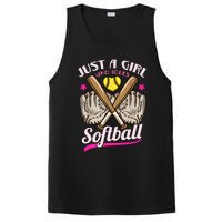 Softball Just A Girl Who Loves Softball Softball Player TShirt PosiCharge Competitor Tank