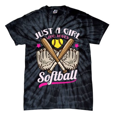 Softball Just A Girl Who Loves Softball Softball Player TShirt Tie-Dye T-Shirt
