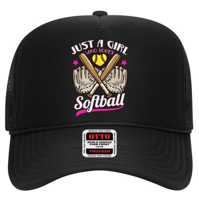 Softball Just A Girl Who Loves Softball Softball Player TShirt Trucker Hat